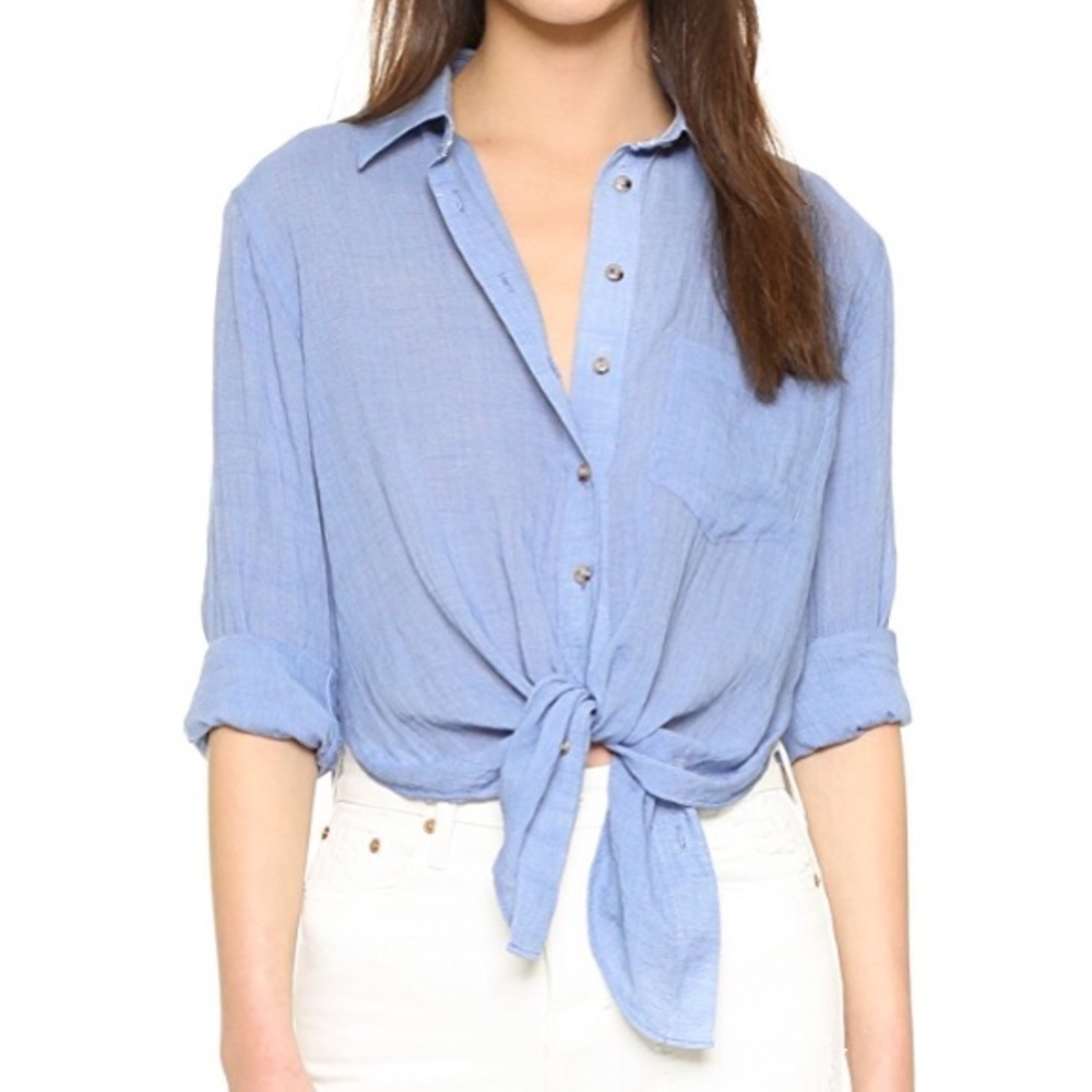 Free People Blue That’s a Wrap button up Shirt